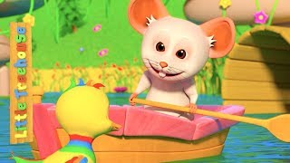 Row Row Row Your Boat  Nursery Rhymes for Children  Cartoon Videos for Kids by Little Treehouse [upl. by Enilehcim]