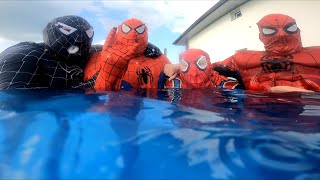 Team SPIDERMANs Diving In Swimming Pool [upl. by Sirraj]