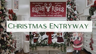 2024 CHRISTMAS ENTRYWAY  DECORATE WITH ME  TRADITIONAL CHRISTMAS DECOR AND DECORATING IDEAS [upl. by Refotsirc790]