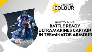 How to Paint Battle Ready Ultramarines Captain in Terminator Armour [upl. by Airalav699]