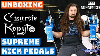 GEE ANZALONE  Unboxing The New SUPREME Czarcie Kopyto Pedals  Dragonforce drummer [upl. by Brandea682]