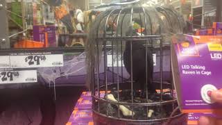 Halloween Talking Raven In Cage [upl. by Yert914]