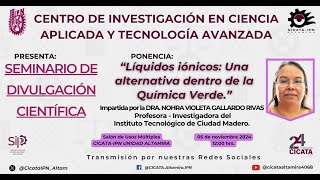 CICATAALTAMIRA PRESENTA SEMINARIO DE DIVULGACIÓN CIENTÍFICA B24IV [upl. by Nalym]