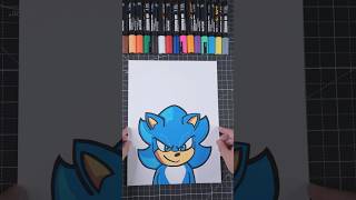 Drawing Sonic the Hedgehog in under 1 Minute sonic sonicthehedgehog shorts [upl. by Nevsa]