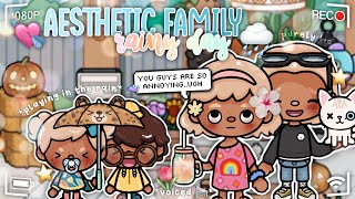 aesthetic family rainy day ‧࿔ ᯓ ᡣ𐭩 🌧️💐⭐️ ˚ ༘  VOICED ⭐️📢  Toca Boca Roleplay [upl. by Eeluj560]