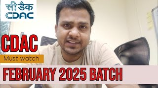 CDAC February 2025 Batch  CCAT 2025  All Information of CDAC  Must Watch [upl. by Pantheas]