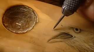 Scrimshaw Demonstration  Eagle Scene by Adams [upl. by Nnaylloh]