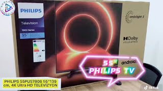 PHILIPS 55PUS7906 55quot 139cm 4K Ultra HD Android TV işbirliği reklam [upl. by Ennayram922]