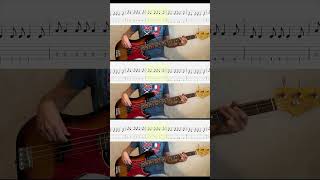 Ґорґішелі  Стрибаєм Bass chorus 2 amp Tabs basscover basstabs poprock shorts [upl. by Ylimme856]