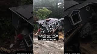 House collapses in Connecticut after torrential rain flooding [upl. by Ylro]