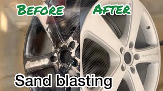 Sand blasting a wheel from start to finish [upl. by Robbie617]