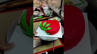 Strawberry 🍓fondantcake video Instagramrails viral video cake ❤️👍🍓Hyderabad [upl. by Droc731]