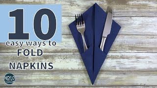 10 ways to fold a paper napkins  Napkin Folding ideas [upl. by Yrreb]