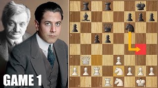 Challenger Or Champion  Capablanca vs Lasker  WCC Game 1 1921 [upl. by Shipman]