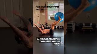 4 STABILITY BALL ALL CORE EXERCISES [upl. by Adiaj]