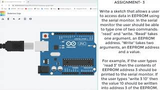 Assignment 3 Read amp Write in EEPROM through serial monitor using arduino [upl. by Cornwall]