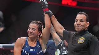 UFC fighter Ailin Perez performs salacious celebration after making opponent tap out [upl. by Drawd]