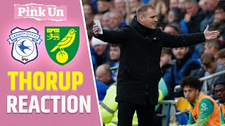 Johannes Hoff Thorup Reaction  Cardiff City 21 Norwich City  The Pink Un [upl. by Alfonso700]