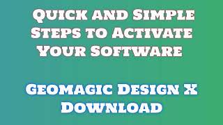 Geomagic Design X License Activation and Download Easy Tutorial [upl. by Chicky]