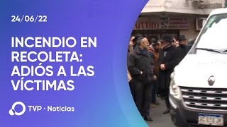 Dolor y una multitud para despedir a las víctimas del incendio en Recoleta [upl. by Eimmit]