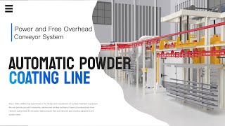 Horizontal Aluminium Profile Powder Coating Line Power and free conveyor spray pretreatment [upl. by Nohtiek]