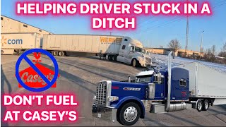 PETERBILT 389 GLIDER ROOKIE STUCK IN A DITCH [upl. by Corney]