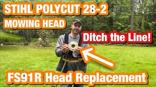 Ditch the Line STIHL FS91R Head Replacement with the STIHL POLYCUT 282 Mowing Head [upl. by Yattirb]