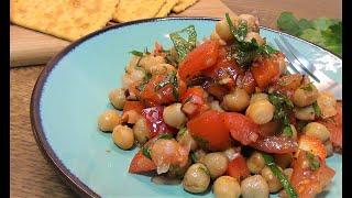 Tomatensalat mit Kichererbsen und Chilli Rezept  Vegan  Salat [upl. by Abbotsun]