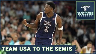 Team USA blows out Team Brazil Timberwolves Anthony Edwards leads bench scoring again [upl. by Ataymik]