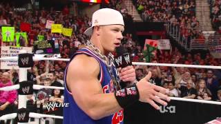 John Cena raps his true feelings about The Rock  Raw March 12 2012 [upl. by Gmur500]