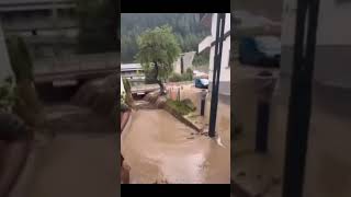 16 August 2024  Severe flooding disrupts activities  St Anton am Arlberg Austria [upl. by Burbank303]