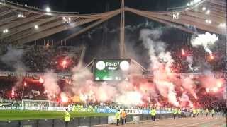 Panathinaikos  Olympiakos great atmosphere amp pyroshow  Gate 13 18032012 HD [upl. by Yornek228]