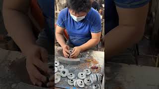 Metal Polishing Grinder Disk making process Goodtools and machinery make work easy [upl. by Nnylecoj]