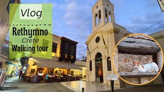 Rethymno  4k walking tour ein Spaziergang  Crete 2024 Kreta 2024  Rethymno 2024 Greece 2024 [upl. by Holden]