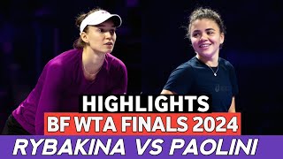 Elena Rybakina Genius Play vs Jasmine Paolini Highlights Today  Tennis 2024 Finals [upl. by Awjan]