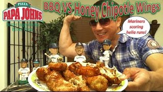 Papa Johns BBQ VS Honey Chipotle Wings Review [upl. by Blankenship]