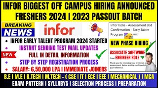 🔥Infor Hiring 2024 2023 Big Update  Infor Early Talent Program Process  Exam amp Interview Process🔥 [upl. by Salangia]