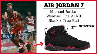 Michael Jordan Wearing The Air Jordan 7  Black Red Full Highlights [upl. by Liuqa937]