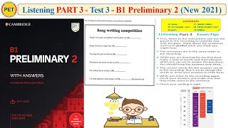 B1 Preliminary 2  Listening Part 3 Test 3 2020  Transcript  Key [upl. by Eidoc]