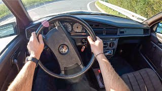 1990 Mercedes 190 W201 18 I 109HP  POV Test Drive 932 Joe Black [upl. by Elissa167]