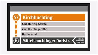 BSAG Haltestellenansagen  Linie 57  Ri SodenmattKirchhuchting  Herbst 2021 [upl. by Arlyn168]