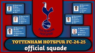 TOTENHUM HOTSPUR POSSIBLE SQUADE 2425 tottenham football sports [upl. by Coben]