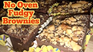 No Bake Brownies  Eggless No Oven Brownies Recipe [upl. by Gemoets]