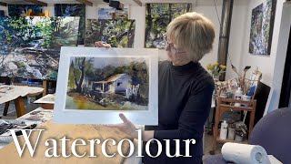 How to paint a cottage in watercolour with a limited palette minimalist impressionist style [upl. by Filemon]