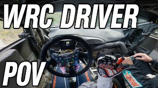 WRC DriversEye View of the Puma Hybrid Rally1 in a forest  Gus Greensmith in Greystoke  4K [upl. by Auvil]