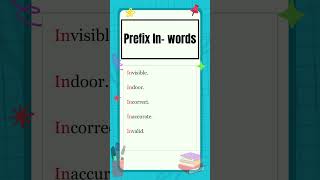 Prefixes  10 Prefix quotInquot words  English Grammar  The Study Corner  shorts prefix [upl. by Gran809]