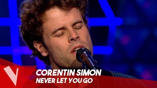 Quentin Mosimann ft Joe Cleere  Never Let You Go ● Corentin Simon Blinds  The Voice Belgique [upl. by Yllah]