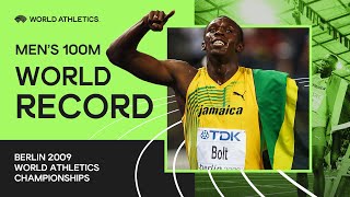 World Record  Mens 100m Final  World Athletics Championships Berlin 2009 [upl. by Aikenat440]