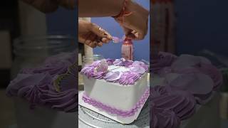 square shap ka trending cake design 💜🥹cakedecoration ytviral ytshorts shorts [upl. by Rodrique489]