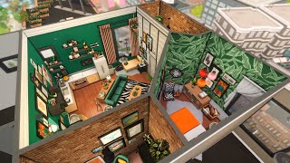 SIMS 4  Speed Build  TINY ECLECTIC APARTMENT  No CC [upl. by Annavahs]